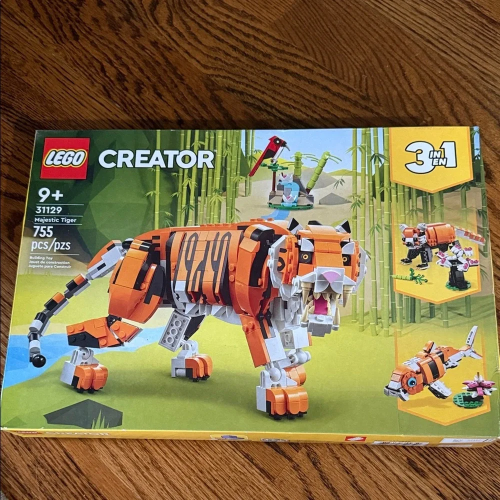 Lego creator 3 in 1 majestic tiger, koi, panda set new in sealed box 755 pieces